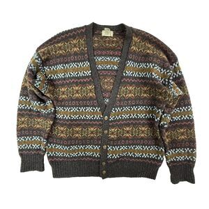 Vintage Grandpa Cardigan L Christopher Hayes 100% Wool Shetland Academia Sweater
